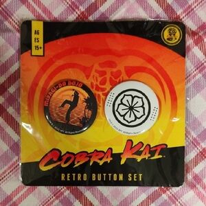 Cobra Kai Retro Button Set NIP Sealed Factory Cellophane 🐍🔥